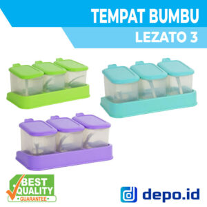Tempat Bumbu Lezato Isi 3 - Tempat Bumbu Dapur