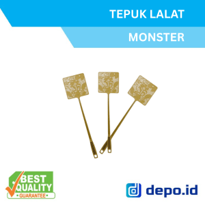 Tepuk Lalat Monster Gold / Tepuk lalat panjang 50 cm / alat pemukul serangga gagang panjang